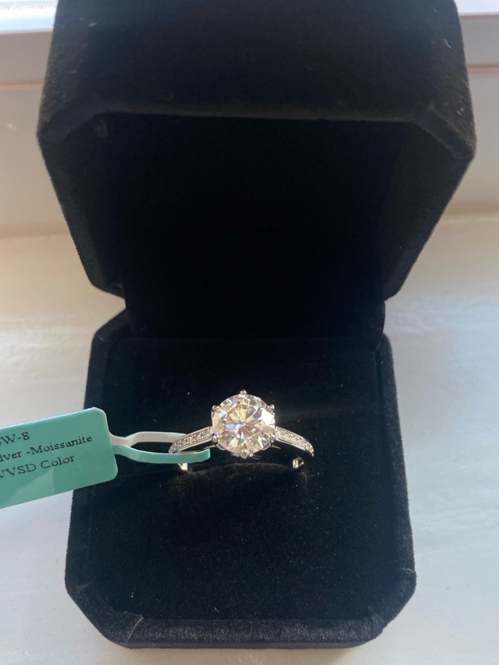 Round Cut Moissanite Solitaire Ring Size 8